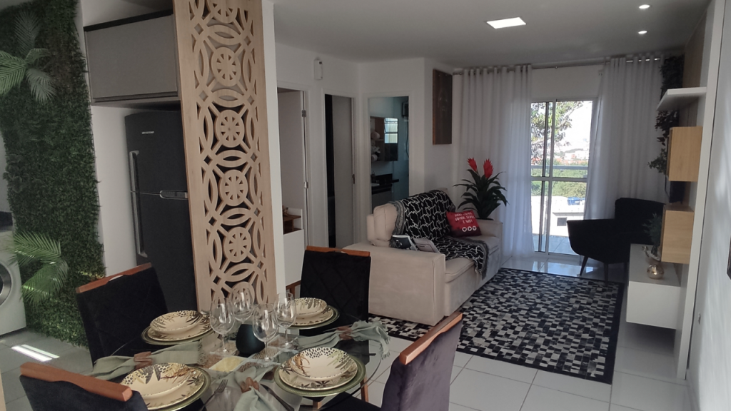 Unidade decorada do apartamento do Jardim Maria Victoria